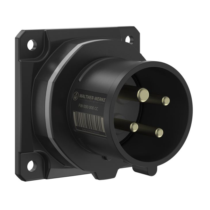 NEO Socle connecteur mural Droit 16A 4P 1h IP54 1000V avec pince à ressort