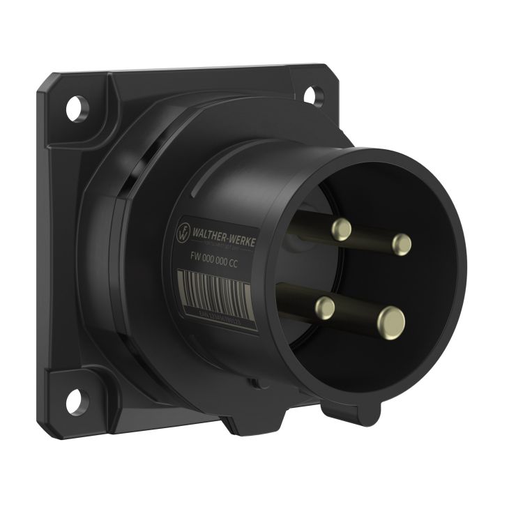 NEO Socle connecteur mural Droit 16A 4P 7h IP54 500V avec pince à ressort