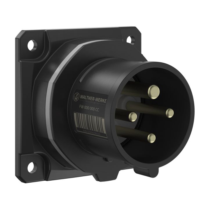 NEO Socle connecteur mural Droit 16A 4P 12h IP54 1000V avec pince à ressort
