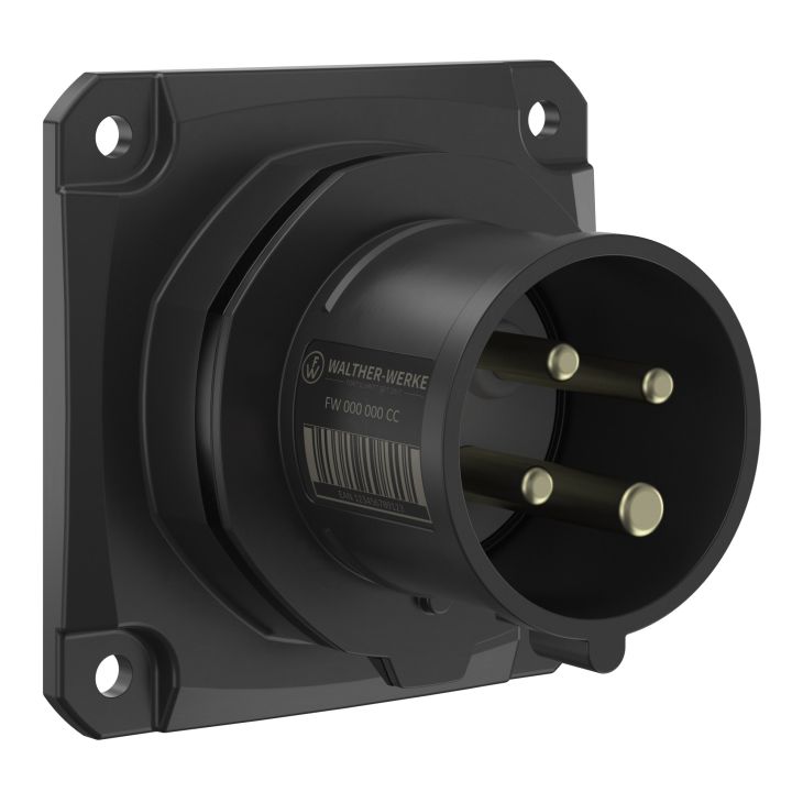 NEO Socle connecteur mural Droit 16A 4P 7h IP54 500V avec pince à ressort