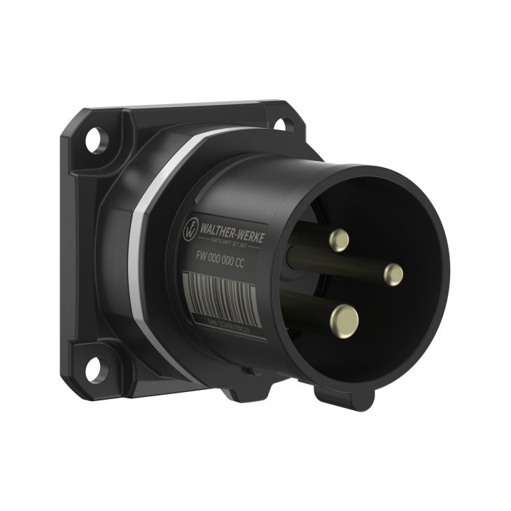 NEO Socle connecteur mural Droit 16A 3P 5h IP54 1000V avec pince à ressort
