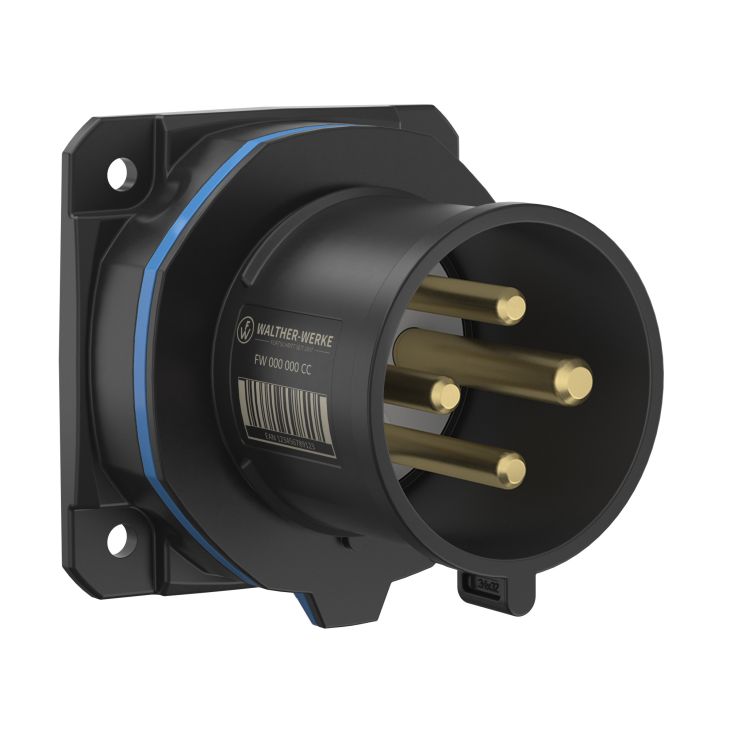 NEO Socle connecteur mural Droit 32A 4P 9h IP54 230V avec pince à ressort