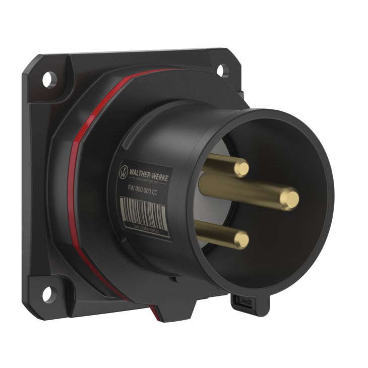 NEO Socle connecteur mural Droit 32A 3P 9h IP54 400-440V avec pince à ressort