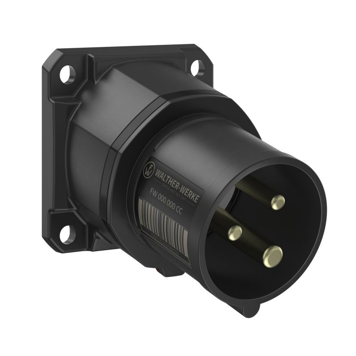 NEO Socle connecteur mural Incliné 16A 3P 7h IP54 500V avec connexion à vis