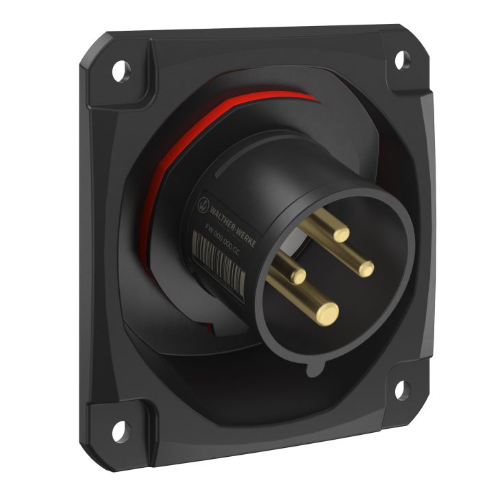 NEO Socle connecteur mural Incliné 16A 4P 6h IP54 400-440V avec pince à ressort