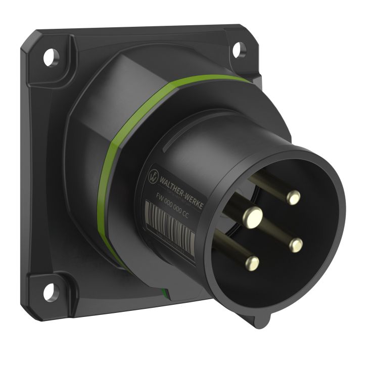 NEO Socle connecteur mural Incliné 16A 4P 2h IP54 >50-500V avec pince à ressort