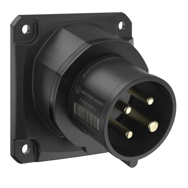 NEO Socle connecteur mural Incliné 16A 4P 8h IP54 500V avec pince à ressort
