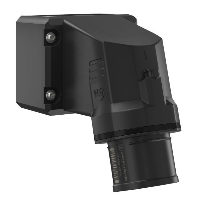 NEO Socle connecteur mural Incliné 16A 4P 5h IP54 500V avec pince à ressort et base pivotante