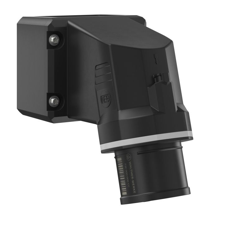 NEO Socle connecteur mural Incliné 16A 4P 12h IP54 1000V avec pince à ressort et base pivotante