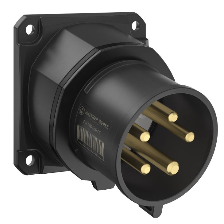 NEO Socle connecteur mural Incliné 32A 5P 7h IP54 500V avec pince à ressort