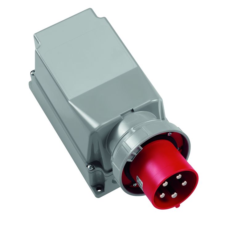 CEE wandapparaatstekker, IP67, 125A, 5-polig, 400V, 6h, rood