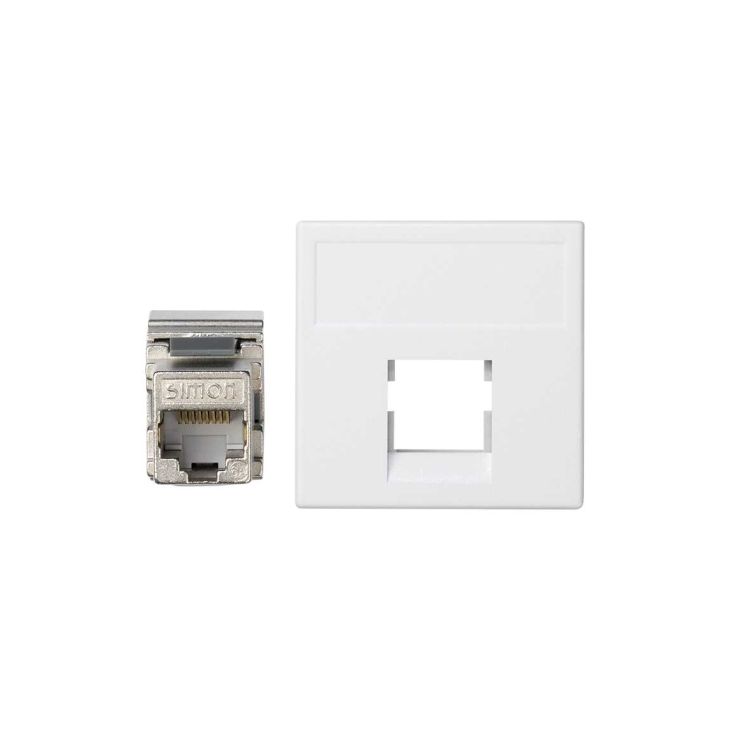 K45 Plaque VDM plate sans volet 1 x RJ 45Cat. 5e FTP - Blanc