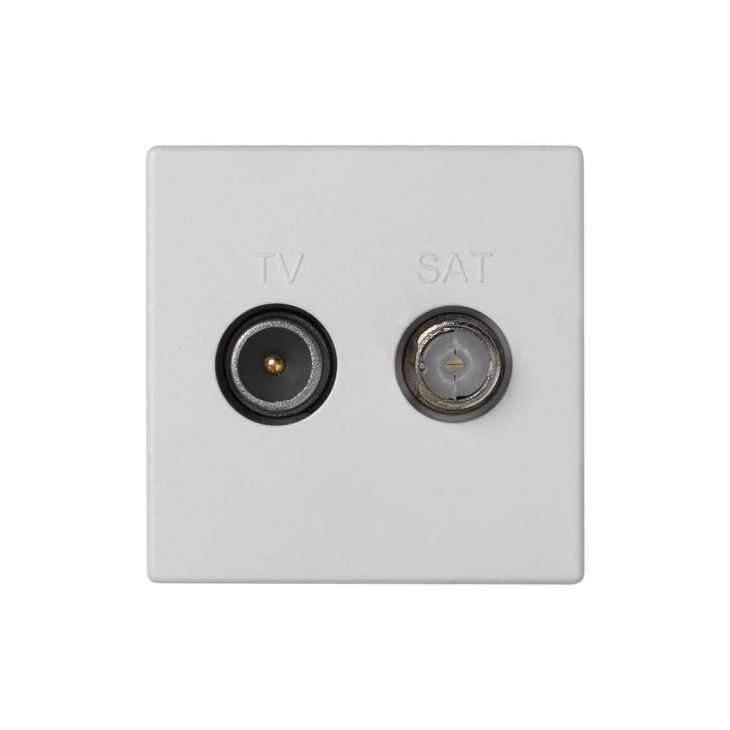 K45-plaat met TV-contactdoos alleenstaand, IEC-stekkers + SA