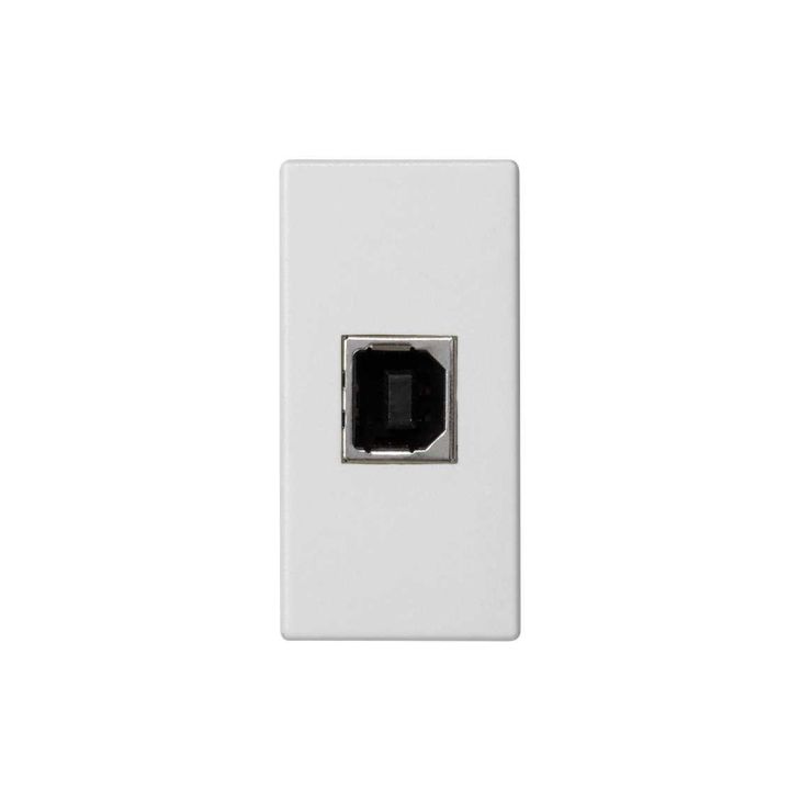 K45 plaat 1/2 mech met 1 connector USB type B Wit