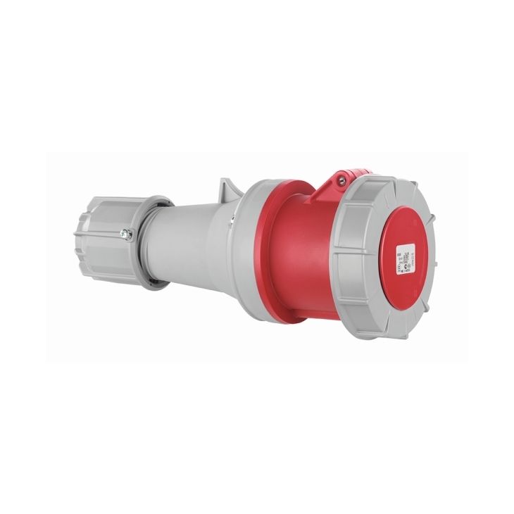 Fiche CEE femelle, IP67, 125 A, 5 pôles, 400 V, 6h, rouge