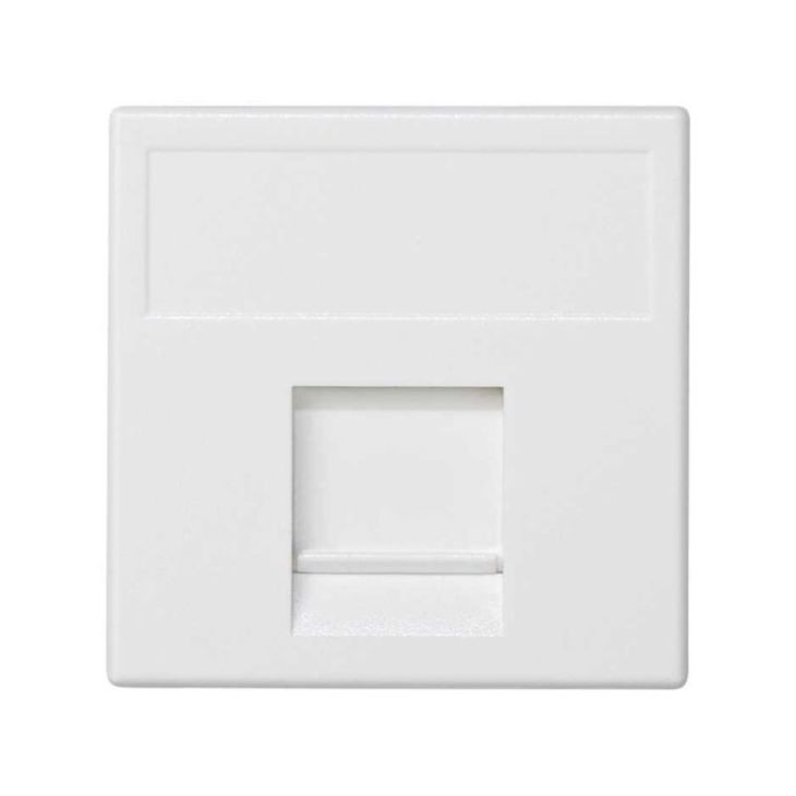 Plaque K45 VDM plate avec volet 1 x RJ45 ITT CannonÂ® - Blan