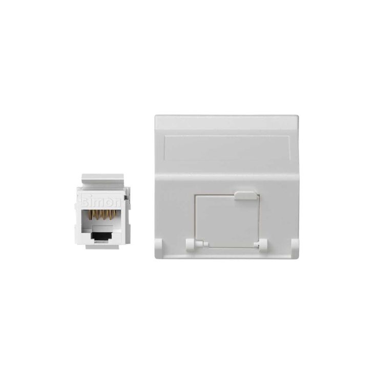 K45 Plaque VDM Incliné avec volet 1 x RJ 45 Cat. 6 UTP - Bla