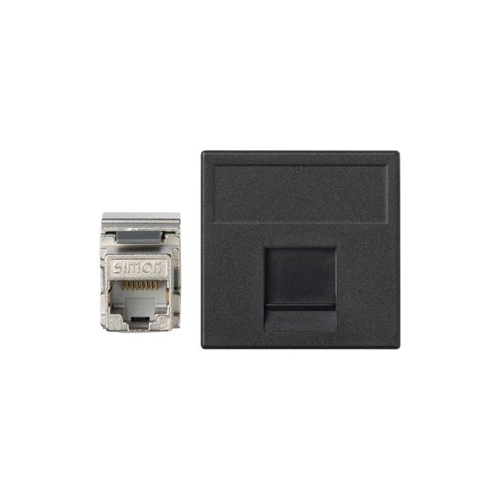 K45 Plaque VDM plate avec volet 1 x RJ 45Cat. 5e FTP - Gris