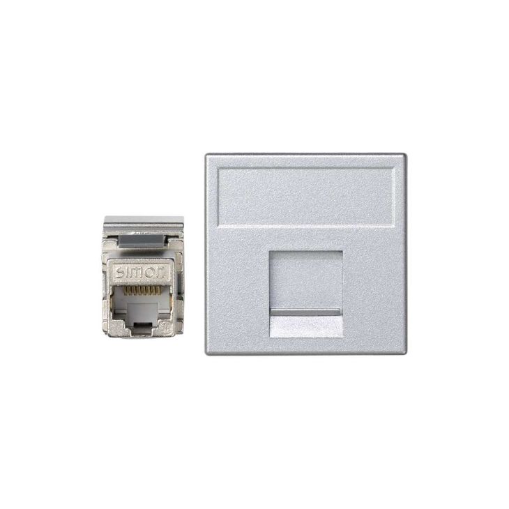 K45 Plaque VDM plate avec volet 1 x RJ 45Cat. 5e FTP - Alumi