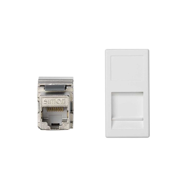 K45 Plaque VDM plate avec volet 1 x RJ 45Cat. 5e FTP - Blanc