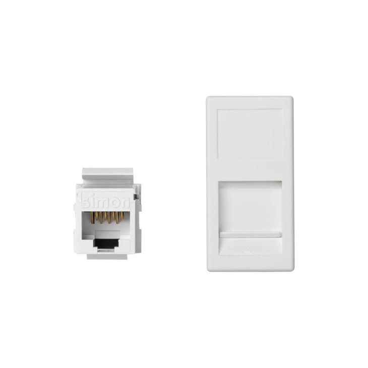 K45 Plaque VDM plate avec volet 1/2 x RJ 45 Cat. 5e UTP - Bla