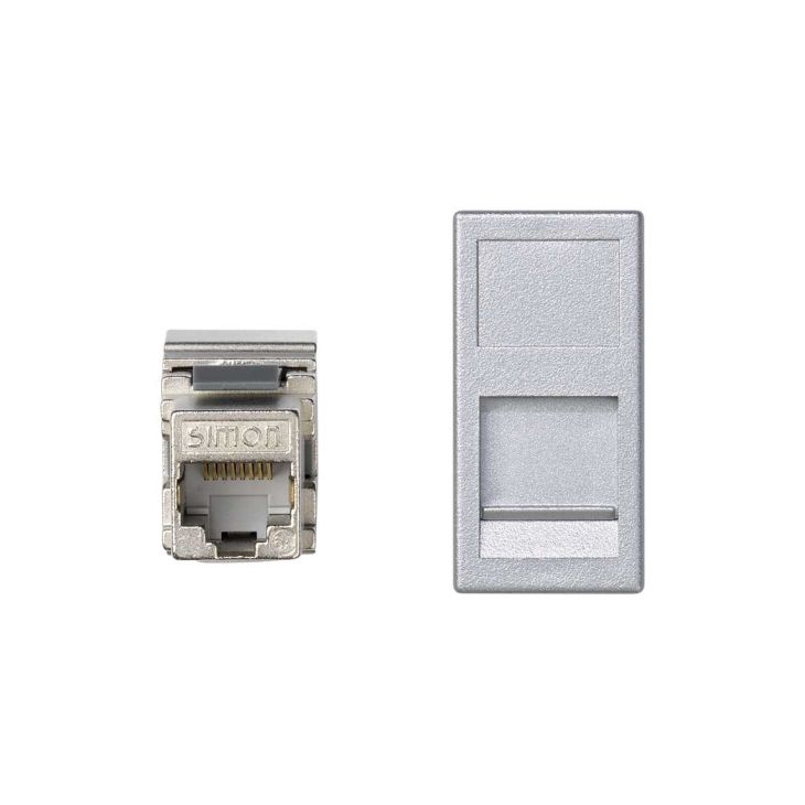 K45 Plaque VDM plate avec volet 1 x RJ 45Cat. 6 FTP - Alumin