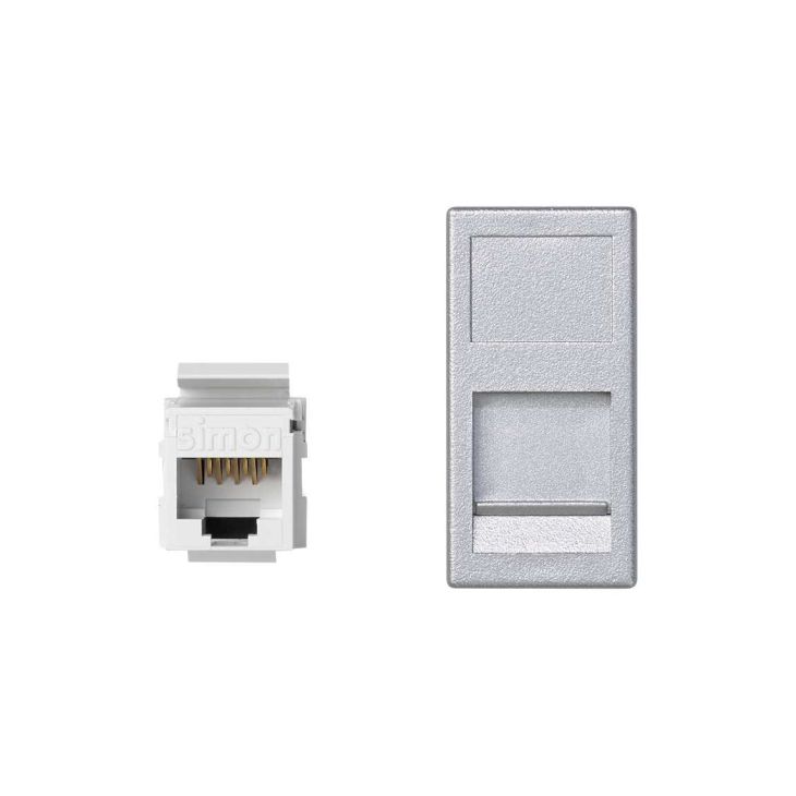 K45 Plaque VDM plate avec volet 1 x RJ 45Cat. 6 UTP - Alumin