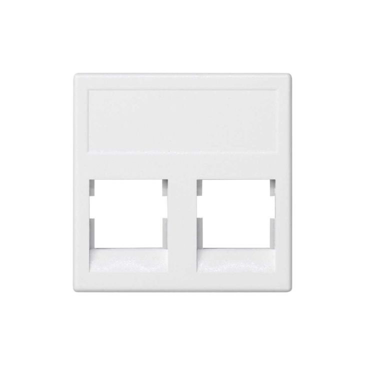 K45 Plaque VDM plate avec volet 2 x RJ 45 - Blanc neige