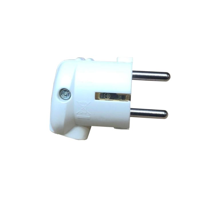 Fiche mâle équerre 2P +T 10/16A-250V Blanc IP20