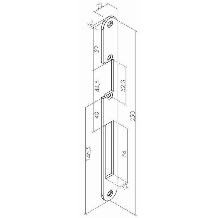 Voorplaat Inox laser cut)Lang