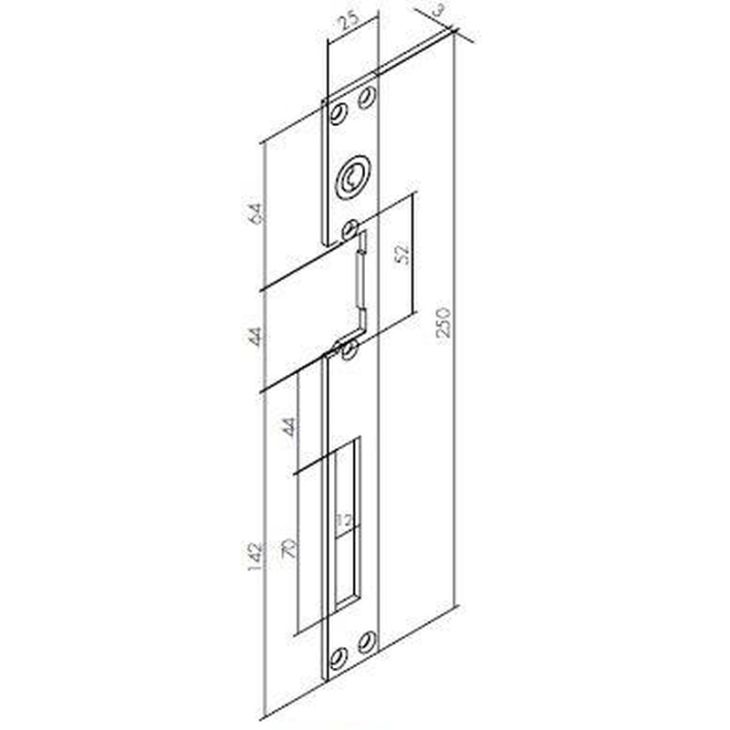 Voorplaat Inox Lang .43 