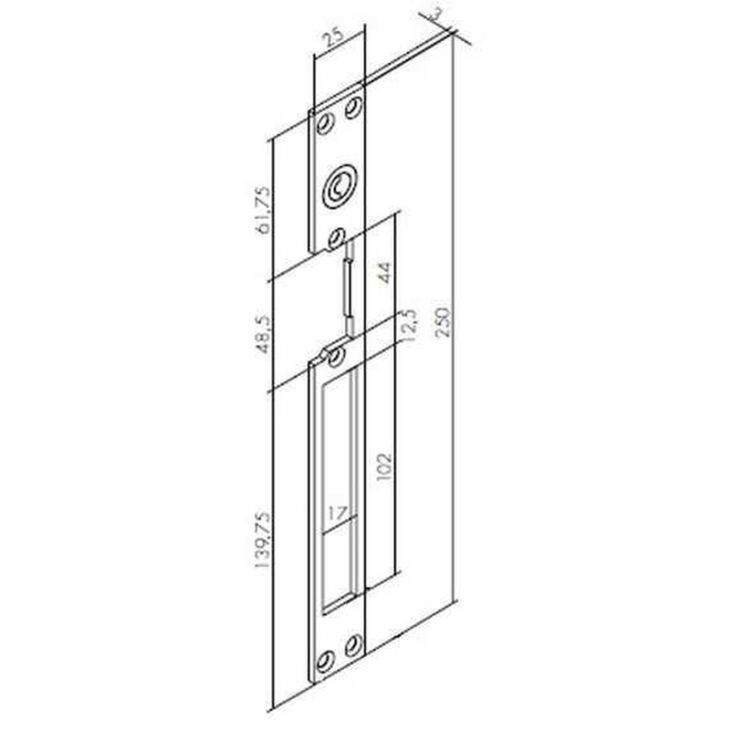 Voorplaat Inox Lang .65 