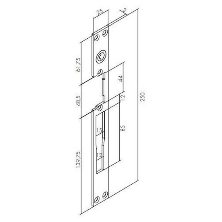 Voorplaat Inox Lang 71 