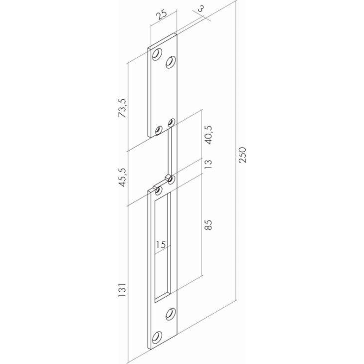 Plaque Avant(Face)Inox Long .75