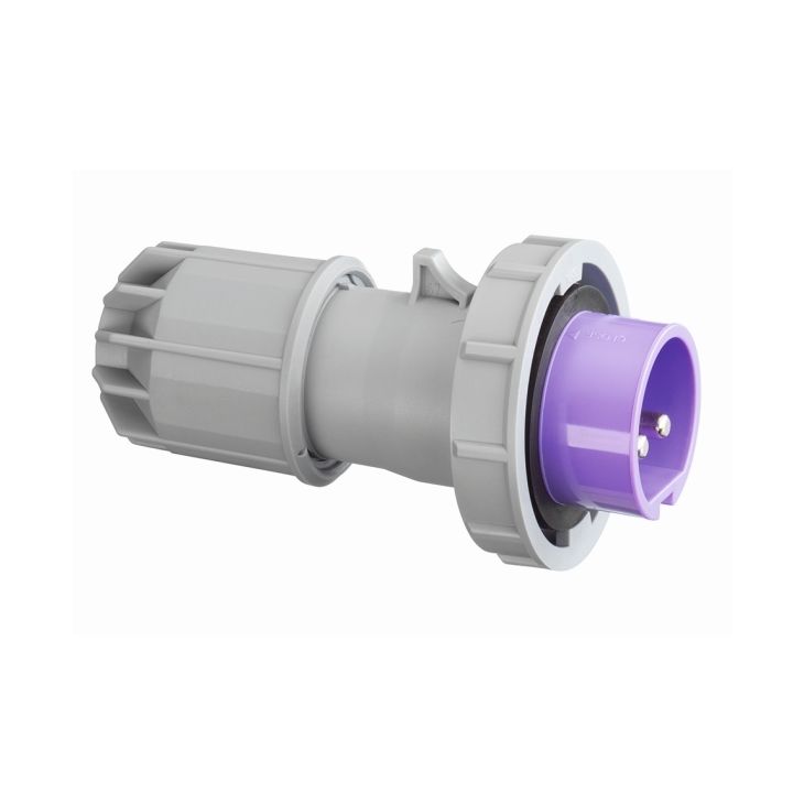 Fiche CEE mâle, IP67, 16 A, 2 pôles, 24/42 V, 4h, vert