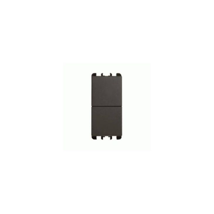 Standaard - Dubbel Drukknop 1P+1P NO 10A , 1 mod, antraciet - SU10138