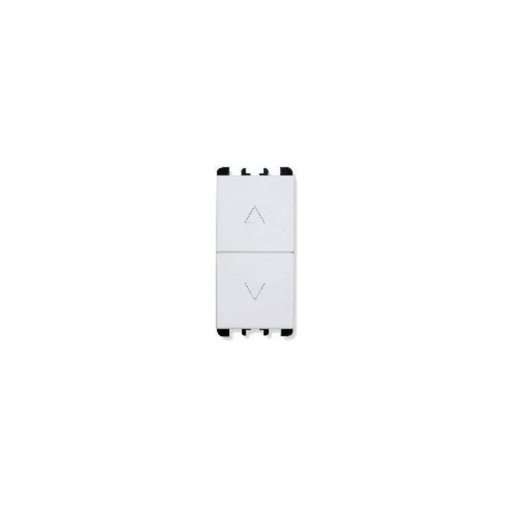 Standard - Bouton poussoir double 1P+1P NO 10A met vergrendl , 1 mod, blanc - SU10139B