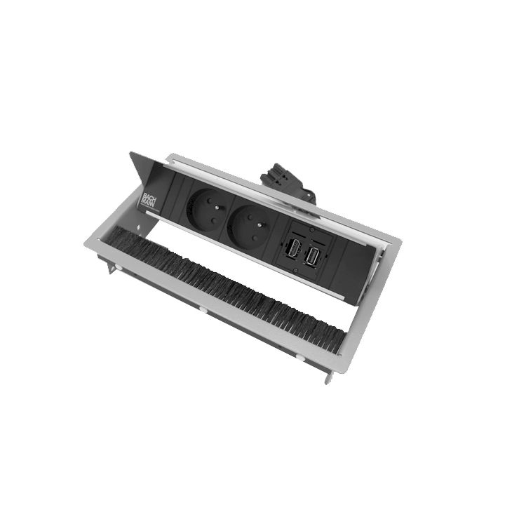 CONI 3 mod. (2x UTE + 1xHDMI + 1xUSB A/A) gris argent RAL9006
