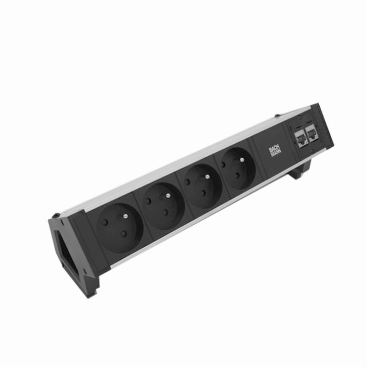 DESK2 5 modules (4xUTE + 2x CAT6 A) alu/black