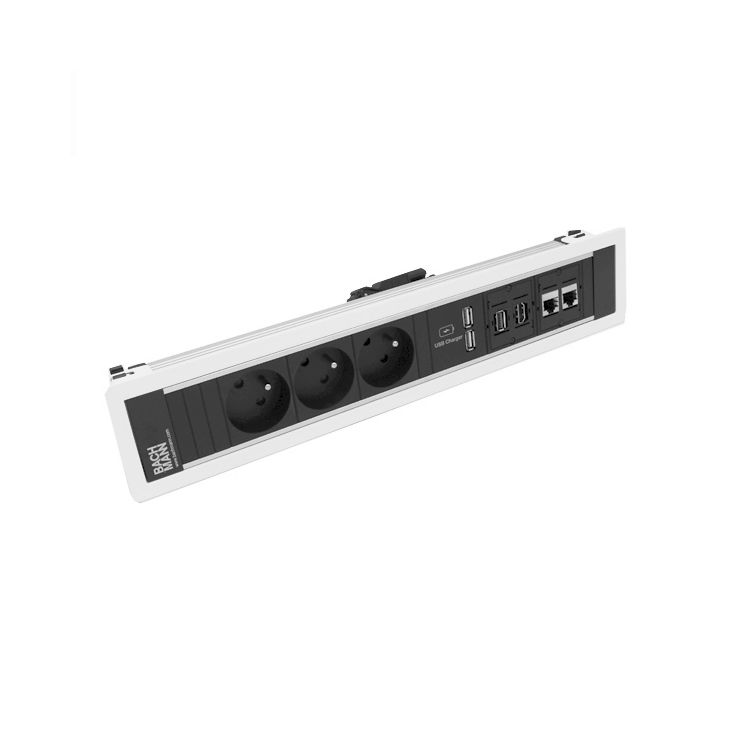 POWER FRAME 6 mod.(3x UTE + 1xUSB CHARGERA/A+2x CAT6 A+1xHDMI+1xUSB A/A) wit R9010