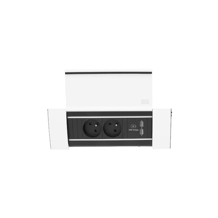 POWER FRAME COVER 3 modules (2x UTE + 1xUSB CHARGER A/A) wit RAL9010