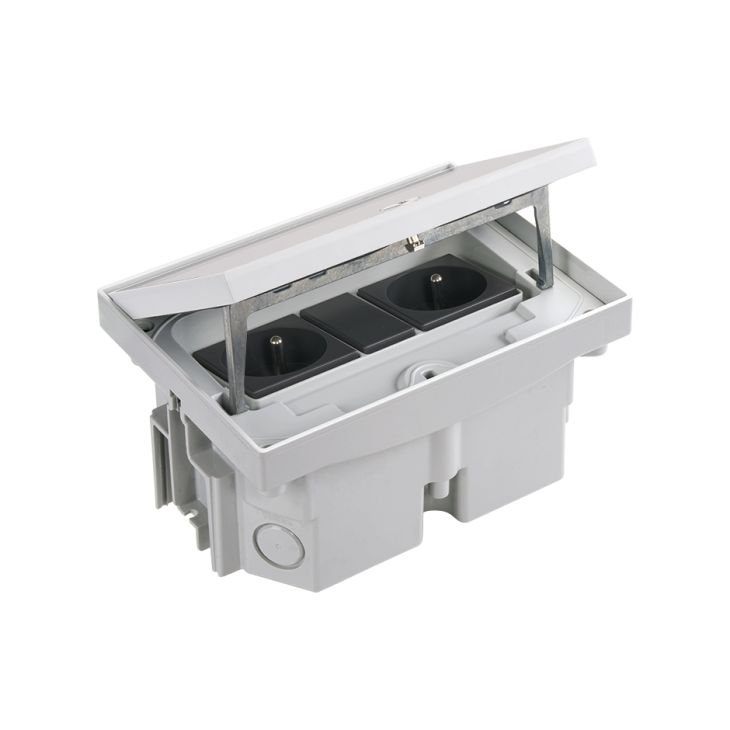 IP66 Kit vloerdoos inox met 2 stopcontacten en USB-C charger, incl. inbouwdoos technische vloer 