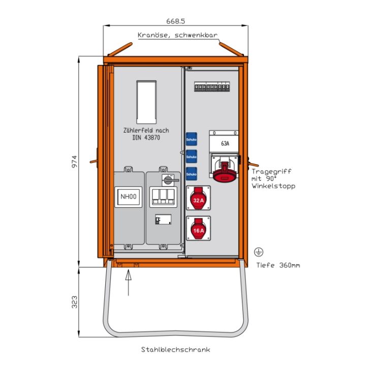 Werf- en werkplaatsmateriaal - Walther Werke - Verbindingsverdeler 44 kVA - WAV0160