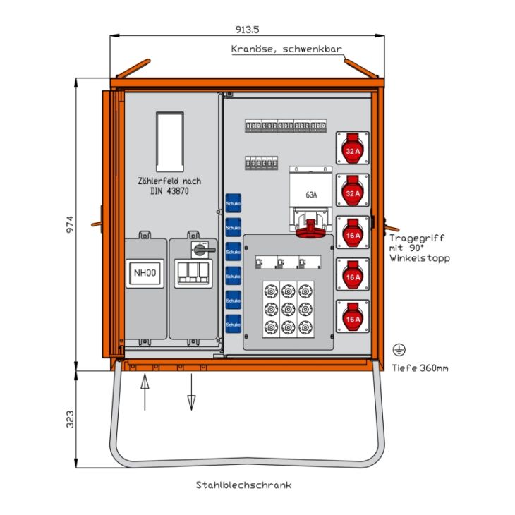 Anschlussverteiler 69 kVA/1xKL.