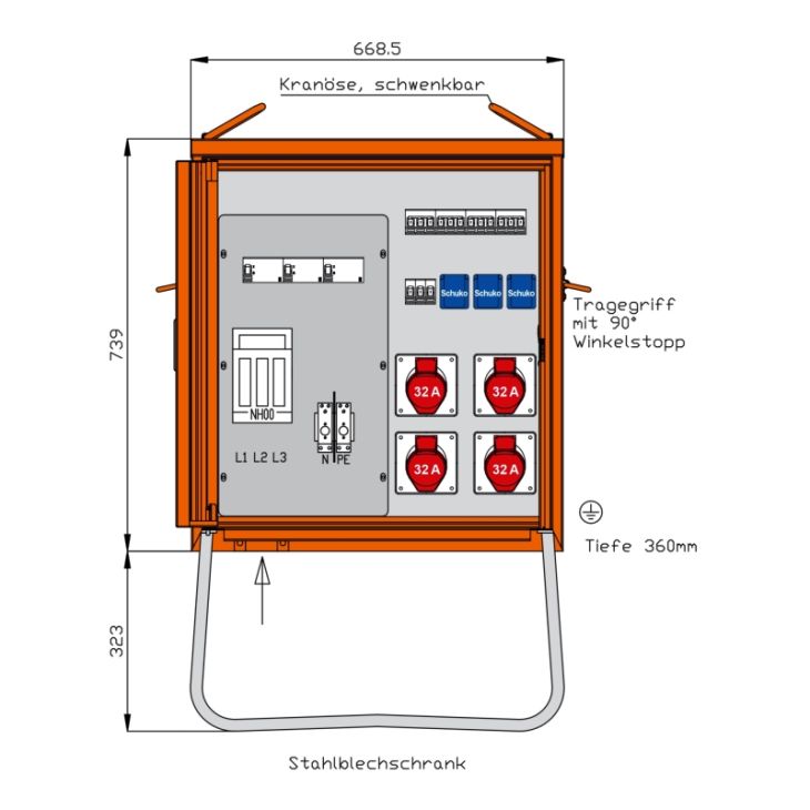 Distributiekast 55 kVA