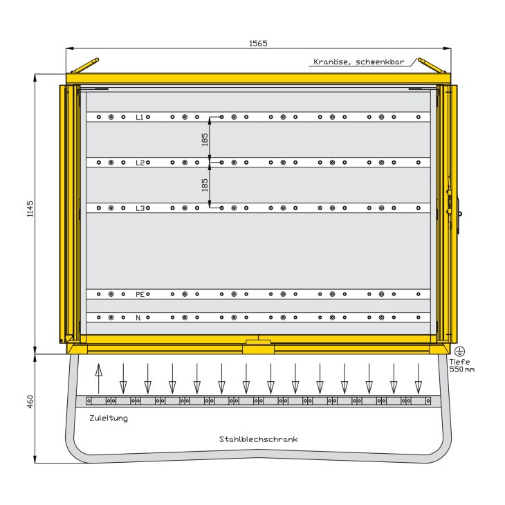 Bouwstroomverdeler in modulaire opbouw
