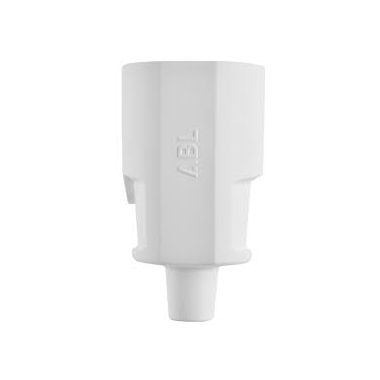 Compact koppelstekker (Schuko), kunststof (PP), wit, met AB, IP20