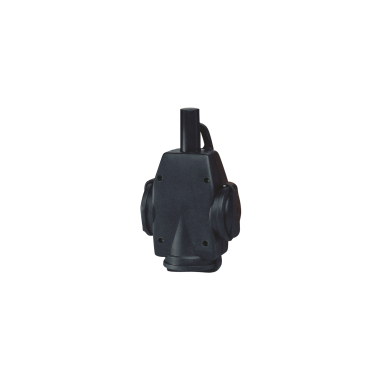 Triple prise SCHUKO suspendue en caoutchouc massif, noir