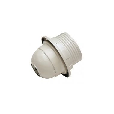 Lamphouder bakeliet E27 korte draad met ring wit