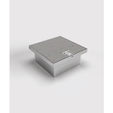 Vloerdoos 2003B - 3x UTE, inox met alu klapdeksel IP65